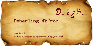 Deberling Áron névjegykártya