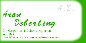 aron deberling business card